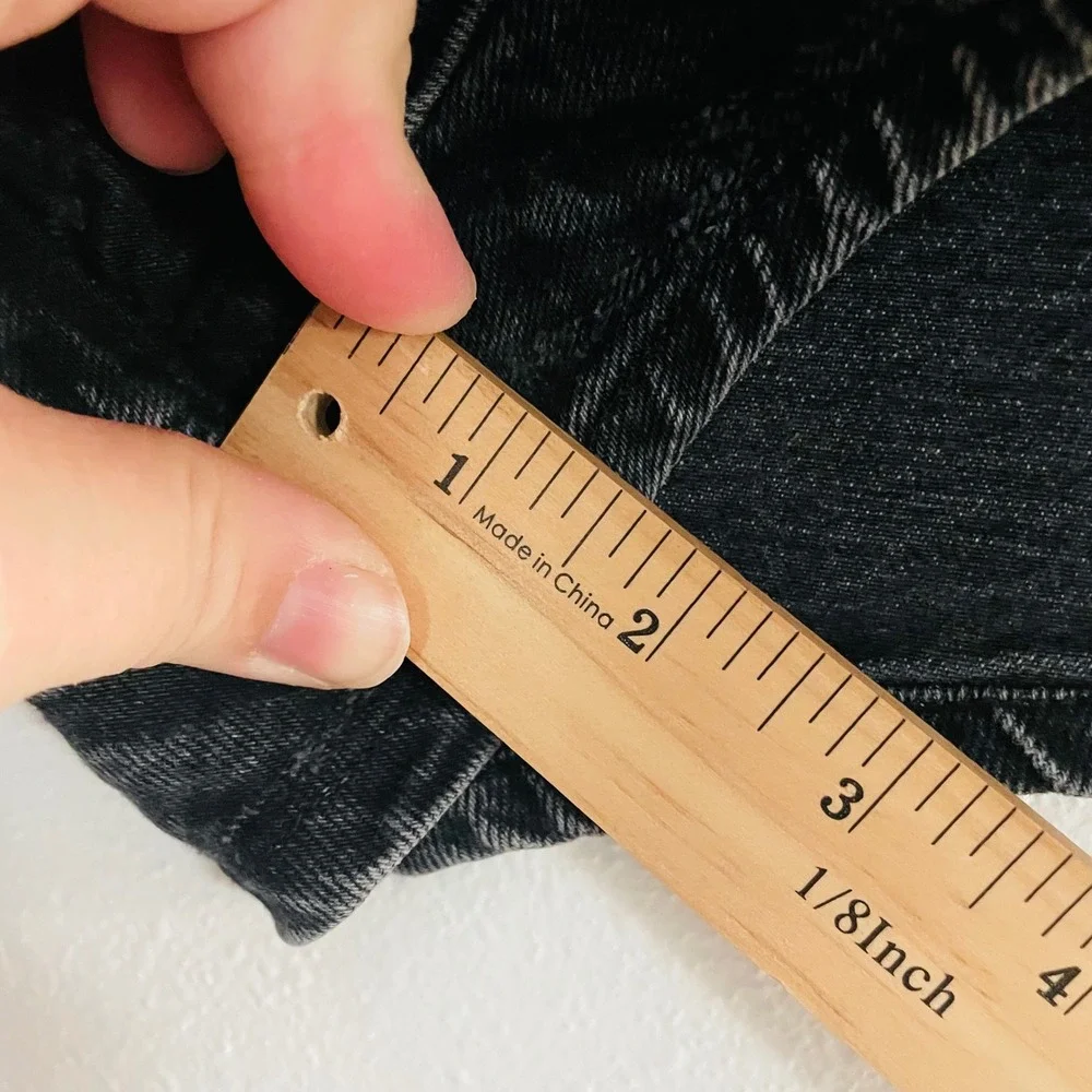 NWT Good American High Rise Denim Booty Short 1.5" Black Summer Sexy Women 12/31 - Picture 8 of 8